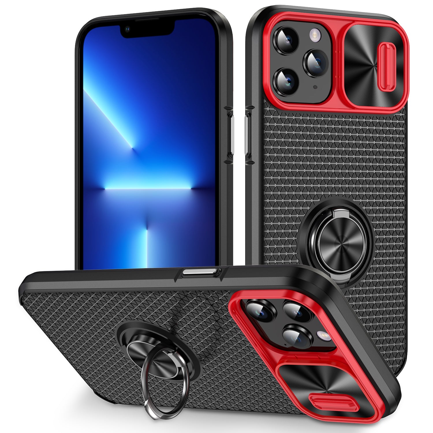 Til iPhone 11 Pro Max PC TPU-telefoncover Ring Kickstand-telefoncover med skydelinsebeskyttelse Til iPhone 11 Pro Max PC TPU-telefoncover Ring Kickstand-telefoncover med skydelinsebeskyttelse